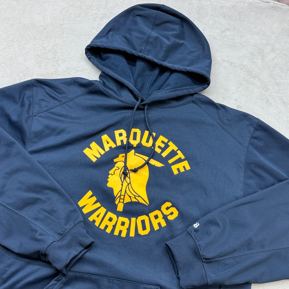 Marquette Warriors Hoodie Mens XL Navy Blue Graphic Pullover College Basketball